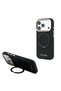 iPhone 18 Pro Case Licensed M-Safe Featured 360 Stand Pu Metal Lettering Logo Cover Black - 2
