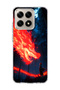 Mi 15t Compatible Fire Dragon Forest Printed Transparent Phone Case