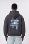 Men's Sky Patch Detailed Oversize Hoodie Smoked