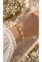 Oval Stone & Flower Detailed Luxury Steel Waterway Bracelet (Gold Color) - 2