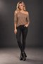 Asymmetrical Shoulder Elegance - Strap Detail Off-Shoulder Long Sleeve Viscose Women's Blouse - 4