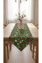 Duck Fabric Triangle-Pointed Runner 40X150 cm – Green Christmas Star, Pine Branch and Christmas Ornament Patterned, Water Repellent Stain-Resistant Table Runner - 4