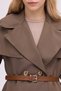Leather Belted Short Trench Coat - 3