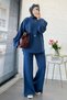 Premium Ripped Detailed Design Knitwear Set - Indigo - 5