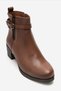 Women's comfort heeled zippered buckled casual boots genuine leather odile taba - 2