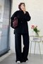Premium Ripped Detailed Design Knitwear Set - Black - 5