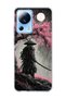 Mi 13 Lite Compatible Samurai Full Moon Printed Transparent Phone Case