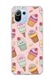 Mi 11 Lite Compatible Ice Cream Cake Pink Printed Transparent Phone Case