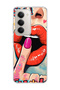 Redmi 15 Compatible Red Lip Printed Transparent Phone Case