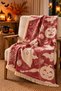 Halloven 100% Cotton Jacquard Throw & Blanket - Sofa Throw 140X210Cm