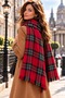 Noelle | Women's Winter Shawl With Scarf 70x180 cm | Red, Burgundy, Green, Navy Blue, Scottish Plaid Checked Pattern, Soft Tasseled Shoulder Shawl - 4