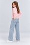 Belted, Embroidered, Pearled Girls' Jeans Ak1714 - 5