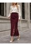 Women's Lace Detailed Slit High Waist Maxi Length Knitwear Skirt 12541 - 3