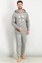 Men Hoodie Graphic Long Sleeves Loungewear, Grey - 4