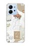 Redmi 15C Compatible Flower Headed Woman Collage Printed Transparent Phone Case