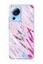 Mi 13 Lite Compatible Pink Blue Abstract Brush Printed Transparent Phone Case