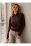 Women's Asymmetrical Knitwear Sweater with Judge Collar and Chinese Closure Detail 12528 - 4