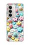 Redmi 15 Compatible Pastel Cake Star Printed Transparent Phone Case