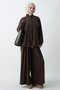 Pleated Gathered Bitter Brown Double Set