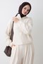 Pleated Gathered Cream Double Set - 7