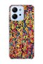 Redmi 15C Compatible Colorful Mixed Line Printed Transparent Phone Case