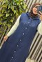 Women's Clothing Plus Size Buttoned Chain Detailed Hooded Quilted Vest - 8