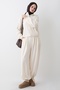 Pleated Gathered Cream Double Set