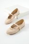 Ba04618 Women's Leather Gold Sequin Top Casual Ballerina Shoes with Helmet Style - 3
