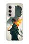 Redmi 15 Compatible Anime Fire Shadow Printed Transparent Phone Case