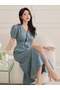 Rochie midi, albastru - 3