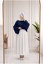 Zinnur Wide Sleeve Knitwear Tunic-Kr5076 Navy Blue
