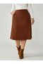 Fustă midi, maro - 3