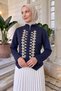 Embroidered Jacket 202718 - Dark Blue - 2