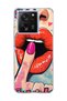 Mi 13t Pro Compatible Red Lip Print Transparent Phone Case