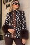 Mi̇ss Neşem Women's Premium Jacket with Fur Cuffs and Bambi Patterned Stand Collar - 5