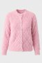 Women's Pink Stone and Pearl Buttoned Furry Cardigan - 5
