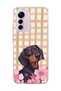 Mi 12 Lite Compatible Sausage Dog Pink Plaid Printed Transparent Phone Case