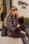 Mi̇ss Neşem Women's Premium Jacket with Fur Cuffs and Bambi Patterned Stand Collar - 3