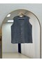Enuna Gold Buttoned Angora Vest-Kr5028 Anthracite - 2