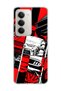 Redmi 15 Compatible Red Black Car Collage Printed Transparent Phone Case