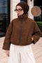 Gingham Bomber Jacket Tsd260357 Brown - 2