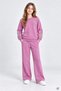 Purple Girls' Wide Leg Tracksuit Set with Floral Embroidery on the Sleeves, 3 Yarns, Embroidered, Wide Leg, 25006 - 3