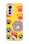 Mi 12 Lite Compatible Colorful Paw Yellow Printed Transparent Phone Case