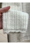 Nevinur Gold Buttoned Glittered Double Pocket Cardigan-Kr6008 Ecru - 5