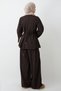 Slit Detailed Bitter Brown Denim Double Set - 5