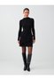 Black Ruffle Detailed Straight Cut Short Skirt