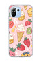 Mi 11 Lite Compatible Ice Cream Strawberry Pink Printed Transparent Phone Case