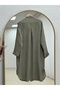 Nazcan Hakim Collar Slit Long Tunic-Ek1007 Green - 8