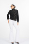 Women's Winter Black Vittoria Gold Button Detailed Zippered Knitwear Cardigan 20326 - 2