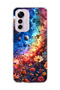 Mi 12 Lite Compatible Galaxy and Flowers Printed Transparent Phone Case